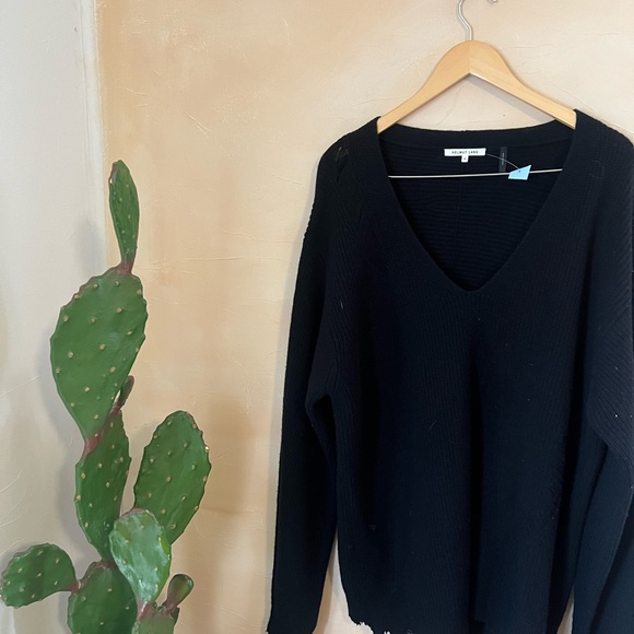 Helmut Lang Black V-Neck Sweater